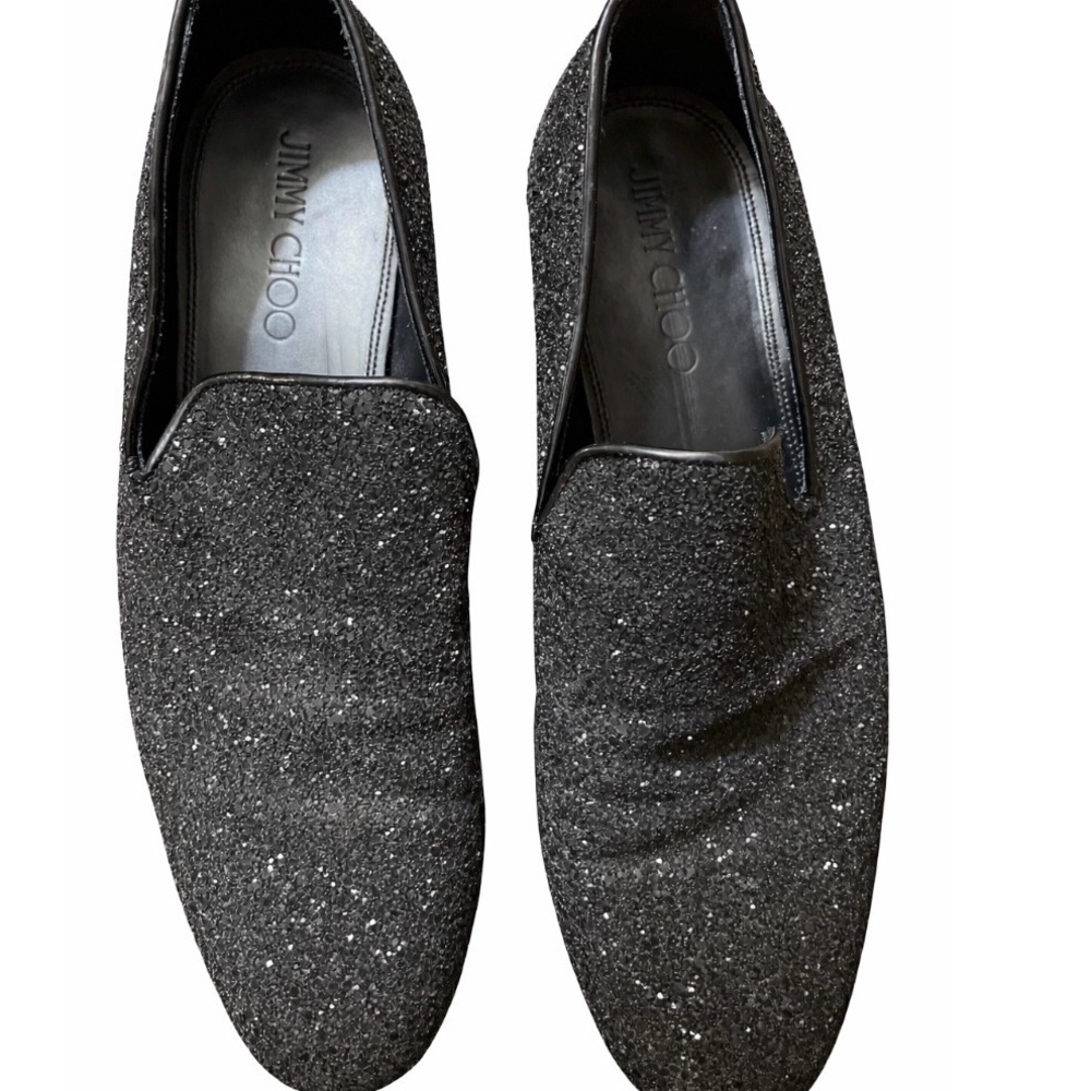 Men’s Jimmy Choo Black Glitter Loafers size 43 - Picture 2 of 9